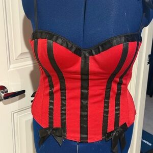 Red and Black Corset Top